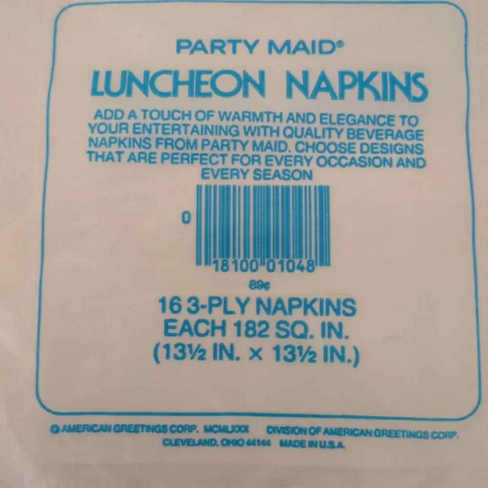 Vintage Halloween Jack O Lantern Luncheon Napkins Party Maid USA